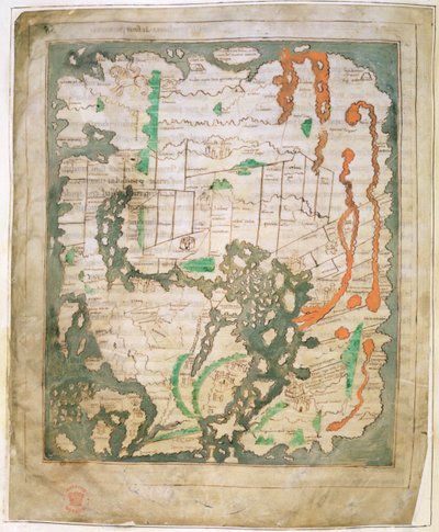 Mappa rettangolare del Mondo, c.1030 da Anglo Saxon