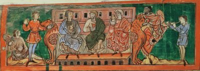 Aristocratici, alla vigilia del Domesday, da un Calendario, c.1030 da Anglo Saxon