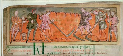 Raccolta, da un Calendario, c.1030 (dettaglio) da Anglo Saxon