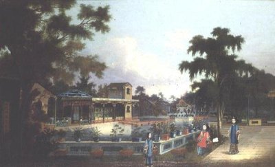 Giardino cinese con tre signore da Anglo Chinese School