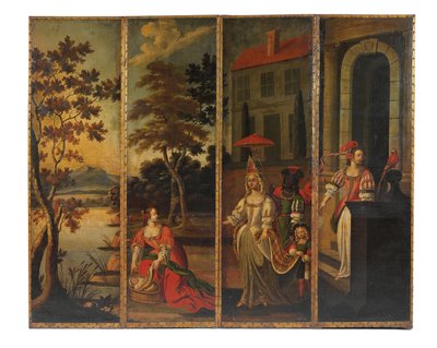 Paravento a quattro ante, c.1700 da Anglo Flemish School