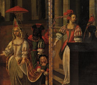 Schermo a quattro pieghe a doppia faccia da Anglo Flemish School