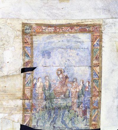 Il miracolo di Cristo che calma la tempesta e il suo arrivo nel paese dei "Gergesenes" da Anglo Saxon