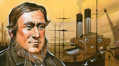 David Davies, che ha progettato i moli di Barry da Angus McBride