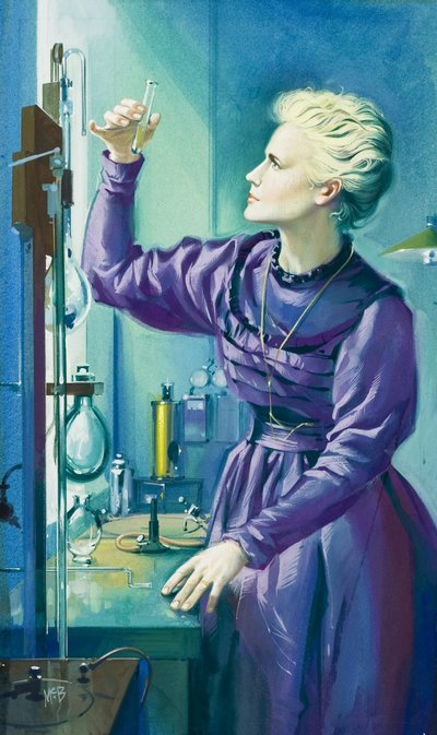 Madame Curie (1867-1934) (gouache su carta) da Angus McBride
