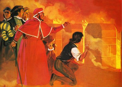 Papa Clemente e i suoi seguaci assistono al saccheggio e all
