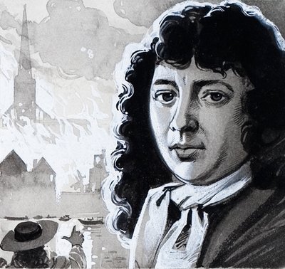 Samuel Pepys e il grande incendio di Londra da Angus McBride