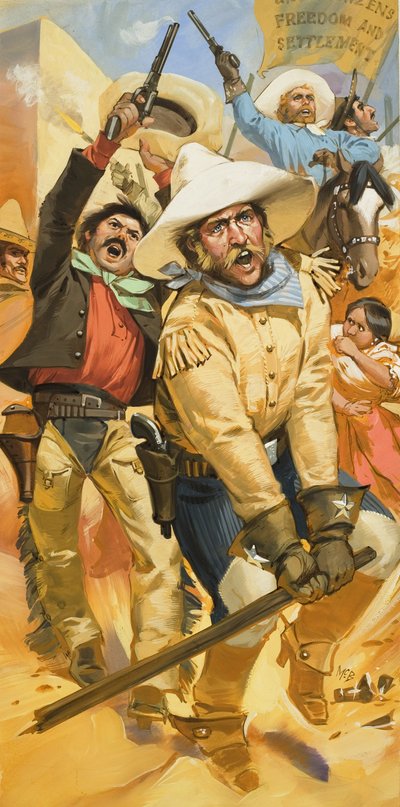 Guai in Texas (guazzo su carta) da Angus McBride