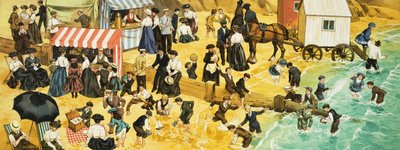 Scena di spiaggia vittoriana o edoardiana da Angus McBride