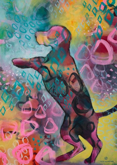 Cane astratto dai colori vivaci da Ania Witwitzka