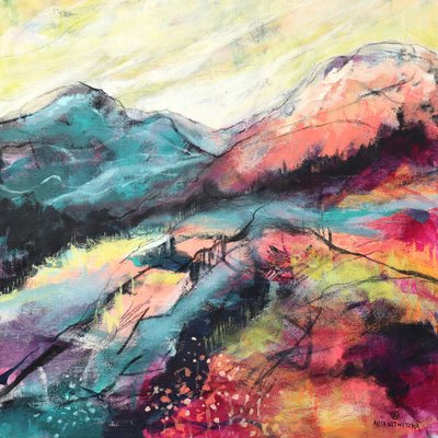 Un paesaggio montano dai colori vivaci da Ania Witwitzka