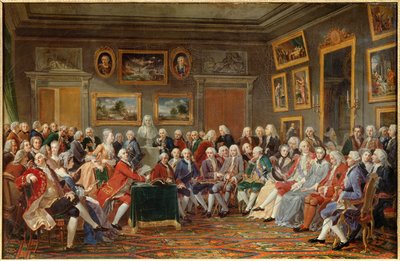 Il Salone di Madame Geoffrin da Anicet Charles Lemonnier