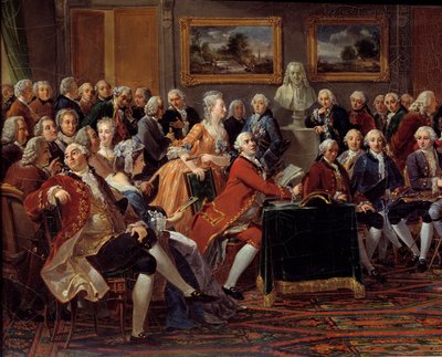 Il salone di Madame Geoffrin da Anicet Charles Lemonnier