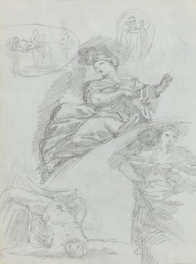 Studi di figure (verso) da Anicet Charles Gabriel Lemonnier
