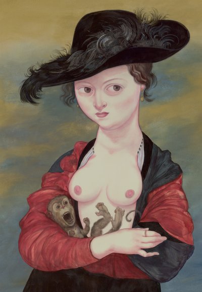 Ritratto di una signora con un titi, 2016 da Anita Kunz