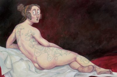 Nudo reclinato con inchiostro (2018) da Anita Kunz