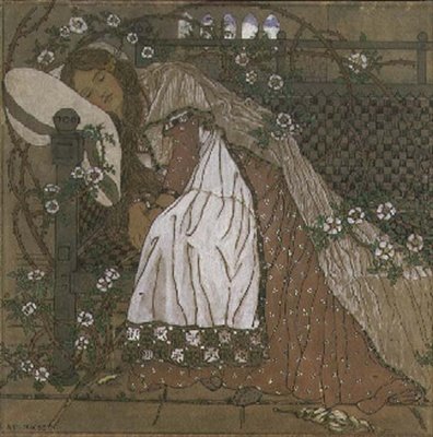 Illustrazione per La Bella Addormentata di Charles Perrault (1628-1703) da Ann MacBeth