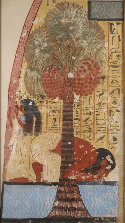 Copia di pittura murale dalla tomba privata 218 di Amennakhte, I, 1, 317-320, Tebe da Anna