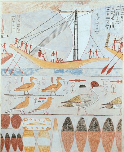 Copia di pittura murale da una tomba privata di Kaemankh da Anna