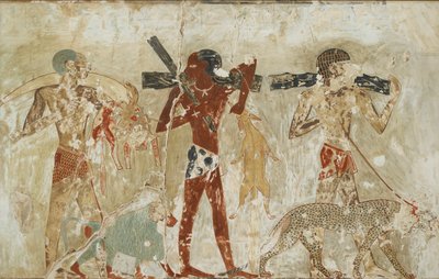 Copia di pittura murale, tomba privata 100 di Rekhmire, Tebe, XX secolo. Artisti: Anna Nina Macpherson Davies, Rekhmire da Anna
