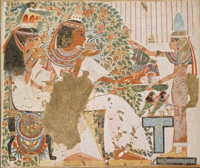 Copia di pittura murale, tomba privata 51 di Userhet, Tebe, XX secolo da Anna