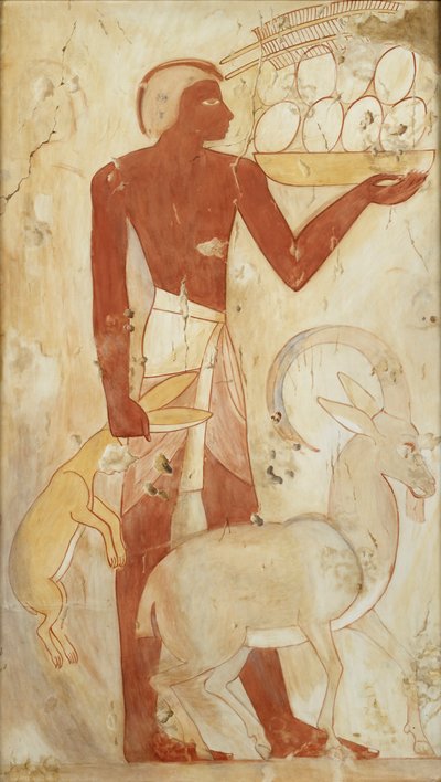 Copia di pittura murale, tomba privata 78 di Horemheb, Tebe, XX secolo da Anna