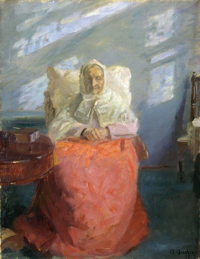 La signora Ane Brøndum nella stanza blu da Anna Ancher