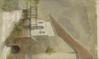 Casa su un canale a Valkenburg da Anna Catharina Maria van Eeghen (possibly)