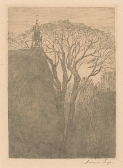 Albero presso una chiesa da Anna Catharina Maria van Eeghen (signed by artist)