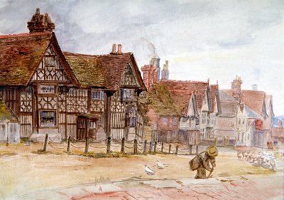 Strada del villaggio con case Tudor da Anna Lea Merritt