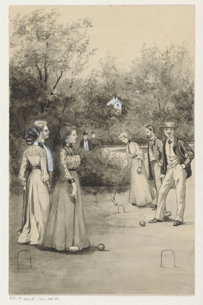 Uomini e donne giocano a croquet da Anna Maria Kruijff