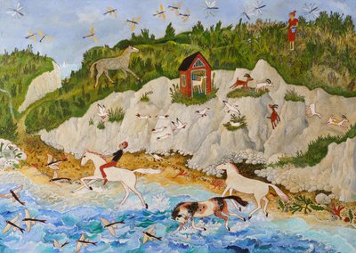 Pesce volante, 2020 (acrilico) da Anna Pugh