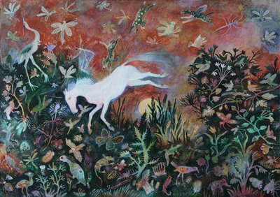 Salto della luna, 2018 (acrilico) da Anna Pugh