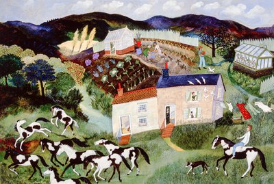 Raccolta di patate, 2001 (acrilico) da Anna Pugh