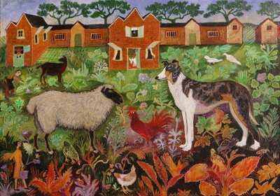 Gallo rosso, 2019 (acrilico) da Anna Pugh