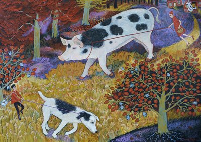 Truffling, 2020 (acrilico) da Anna Pugh