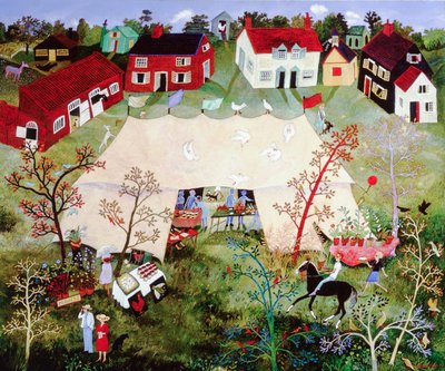 Aspettando il parroco, 2010 (acrilico) da Anna Pugh