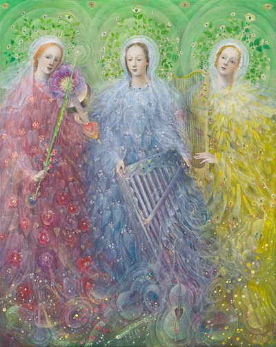 Messa a tre voci, 2016 (olio su lino belga) da Annael Anelia Pavlova