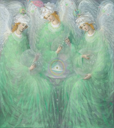 Le rivelazioni della primavera (dittico), pannello sinistro, 2012 (olio su lino belga) da Annael Anelia Pavlova