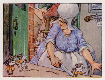 Filastrocca: Tre topi ciechi (litografia a colori) da Anne (after) Anderson