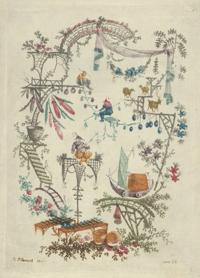 Cineserie da Nouvelle Suite de Cahiers Arabesques Chinois, 1790-99 da Anne Allen