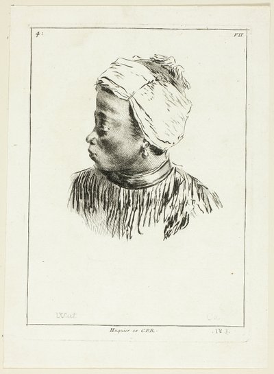 Testa di nero (profilo) da Anne Claude Philippe Caylus