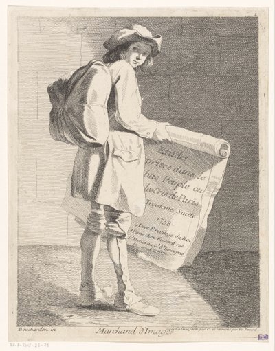 Venditore ambulante di stampe da Anne Claude Philippe Caylus