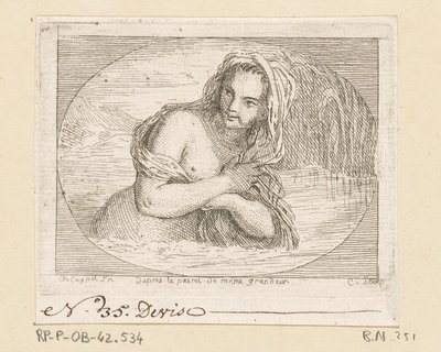 Donna che fa il bagno in un fiume da Anne Claude Philippe Caylus