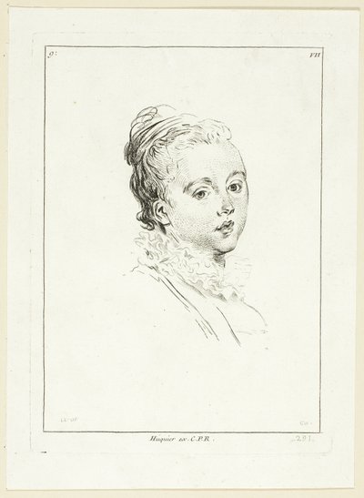 Testa di donna (girata a sinistra) da Anne Claude Philippe Caylus