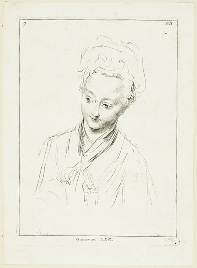 Testa di donna (girata a destra) da Anne Claude Philippe Caylus