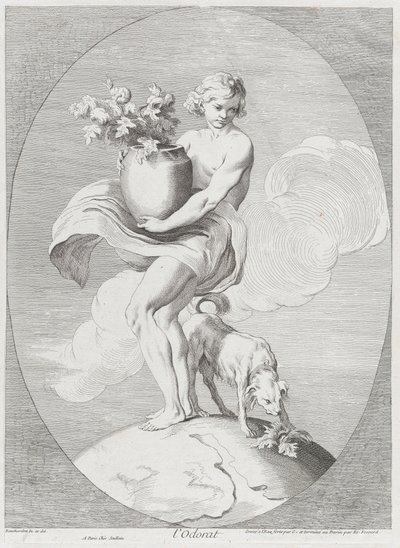 Olfatto, 1730-65 da Anne Claude Philippe de Caylus, Etienne Fessard