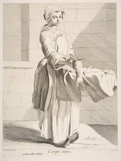 Venditore di pesce, 1738 da Anne Claude Philippe de Caylus