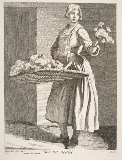 Venditore di fiori, 1738 da Anne Claude Philippe de Caylus