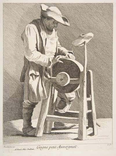 Affilatore di coltelli, 1742 da Anne Claude Philippe de Caylus